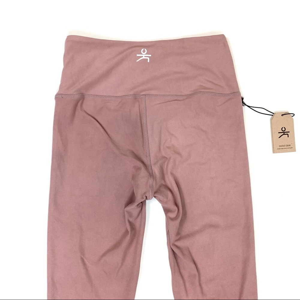 NWT Wolven x Sweat Yoga Plain Leggings in Dusty Mauve Size X-small - Picture 4 of 9
